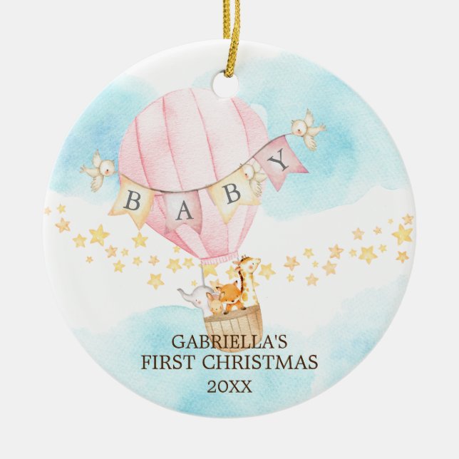 Menina Doce Enfeite de Primeiro Natal do Bebê (Frente)