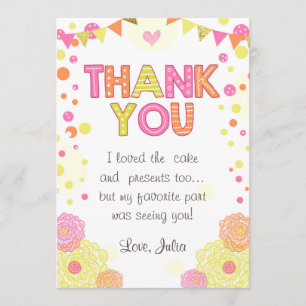 Menina dos cartões de agradecimentos do