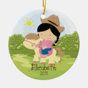 Menina dos enfeites de natal do cavaleiro de