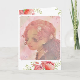 Menina dos Olhos Grandes - Cartão de Aniversário S