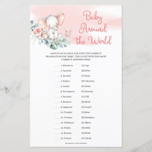 Menina Elefante Eucalyptus Baby Por Todo O Mundo (Frente)