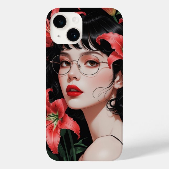 Menina Elegante de Animação com capas de iphone de (Verso)