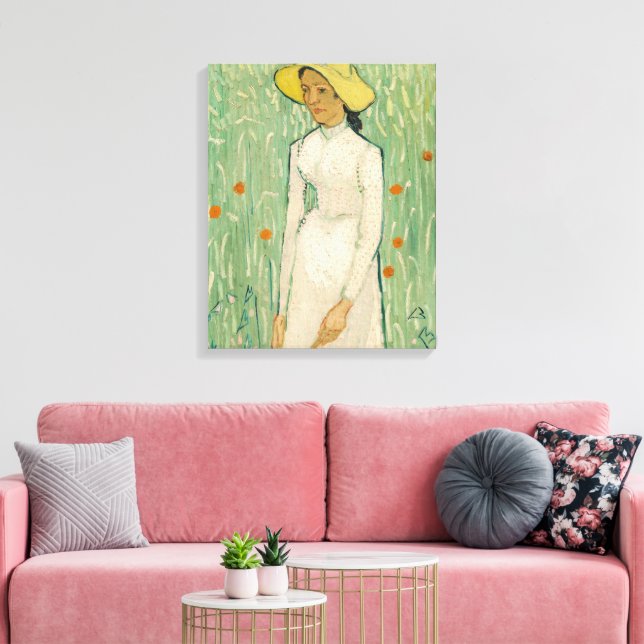 Menina em Branco Impressão em Tela Van Gogh (Insitu(Sala de estar))