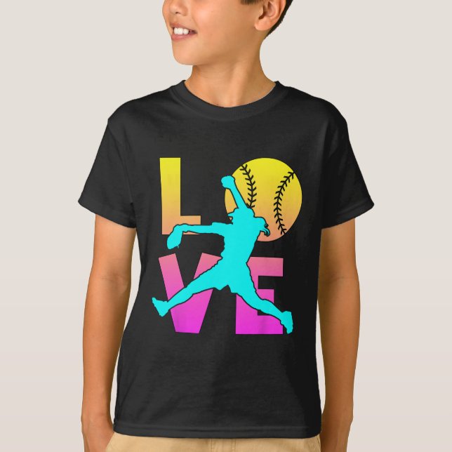 Menina Eu Amo Camiseta Macia Crianças Adolescente  (Frente)