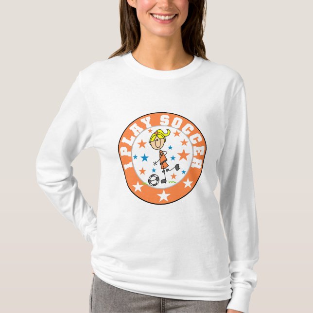 Menina eu jogo t-shirt e presentes do futebol (Frente)