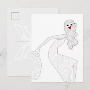 Menina Feliz Dançando Glam Colorir Cartão Postal