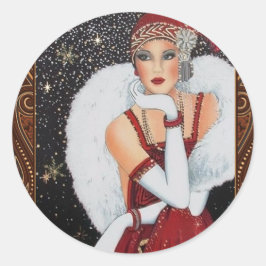 Menina Flapper Art Déco Adesivo