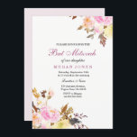 Menina Floral Cor-de-Rosa Bat Mitzvah Convite<br><div class="desc">Bat Mitzvah,  Garota Floral Cor-de-Rosa Doce,  Convocação Belamente Pintada design Floral Buquê Floral,  floral rústico Ver o nosso conjunto de correspondência acima do Design,  cortesia de: https://www.etsy.com/shop/SmallHouseBigPony</div>