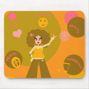 Menina Funky Mousepad do Hippie
