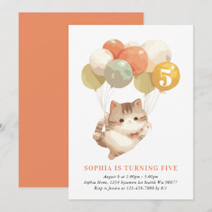 Menina Gato Convites de Aniversário