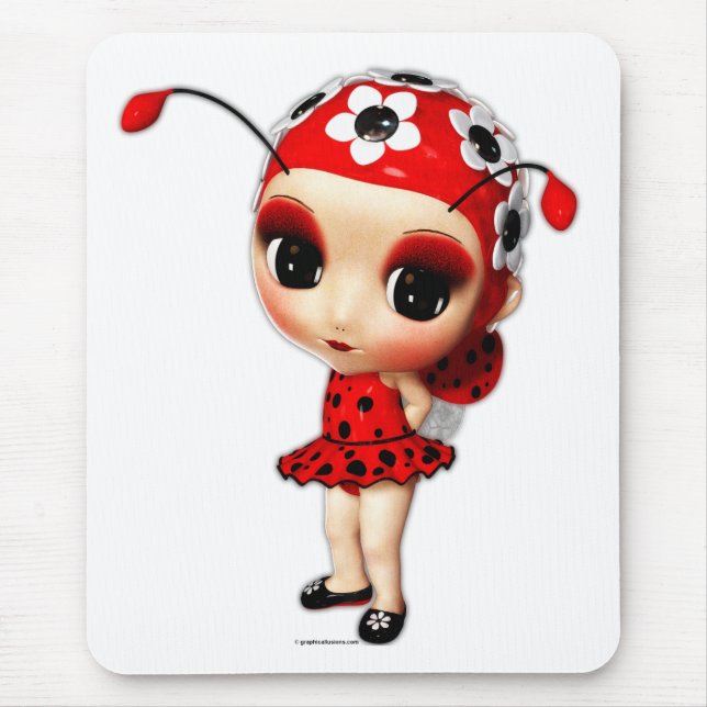 Menina Ladybug Mousepad (Frente)