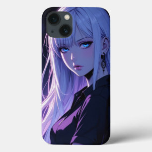 Menina legal com capas de iphone de cabelo pratead