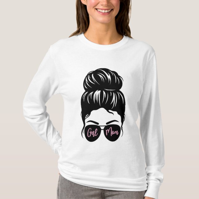 Menina Mãe T-Shirt | Mãe / Mamãe / Mama / Bestie (Frente)