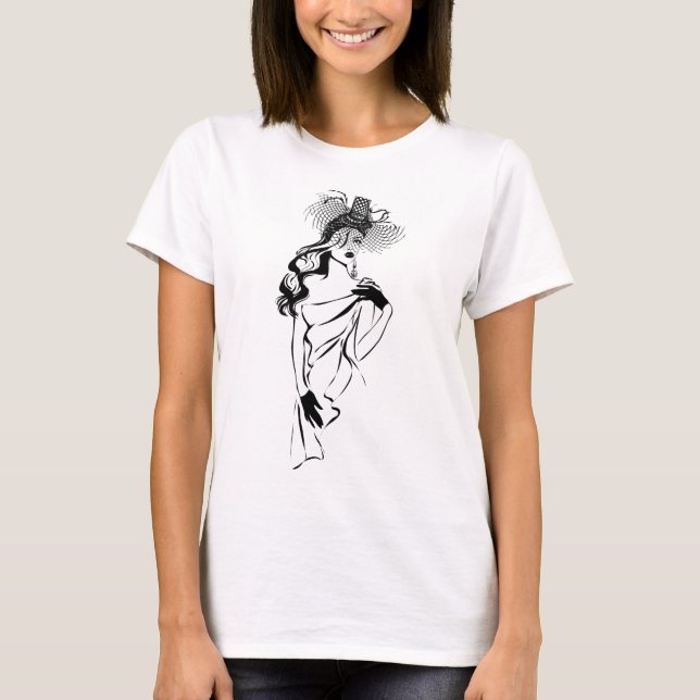 Menina Moderna Camisa De Arte Ditial (Frente)