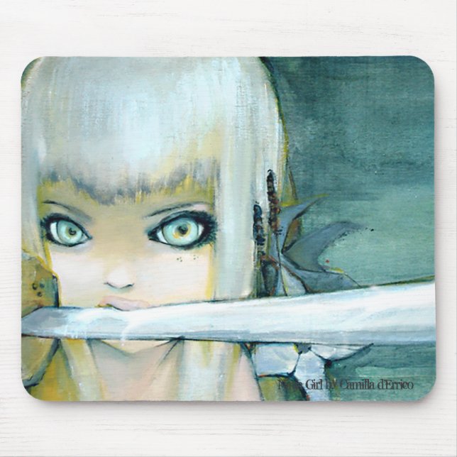 Menina Mousepad de Ninja do cardo de leite (Frente)