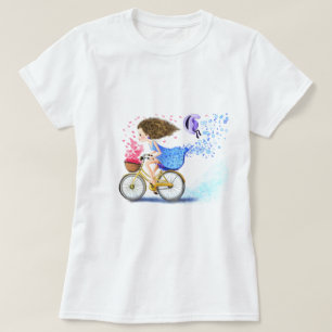 Menina Numa Camiseta De bicicleta - Amor
