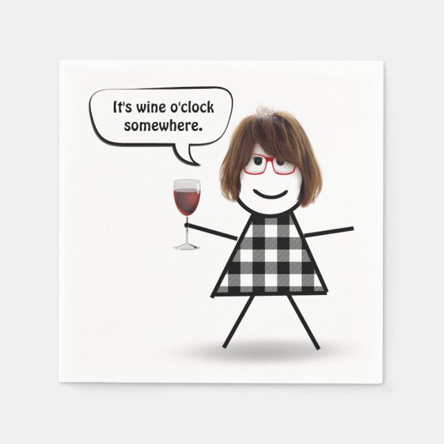 Menina Palito com Guardanapos de Vinho Tinto (Frente)
