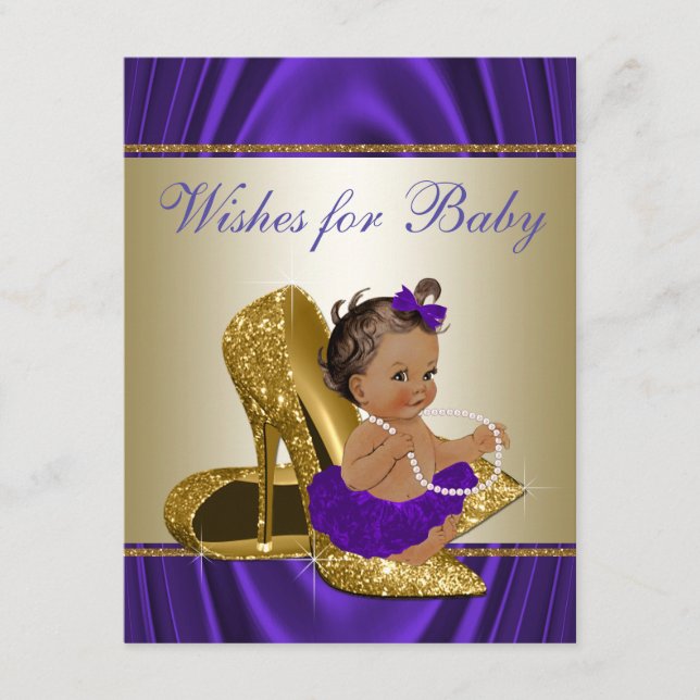 Menina quer jogar Chá de fraldas Roxo (Frente)