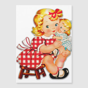Menina retro vintage boneca criança