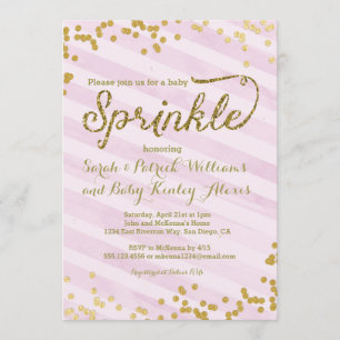 Menina Rosa, Bebê, Sprinkle, Convite para Chá