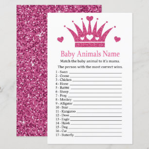 Menina Rosa Crown Baby Animal Nome Jogo