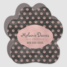 Menina Rosa Dourada Pawprint Cachorro