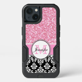 Menina, Rosa, Escuro Negro Brilhante Personalizado