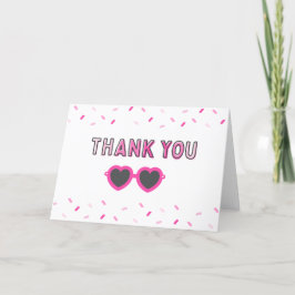 Menina Rosa Threenager Obrigado Cartões