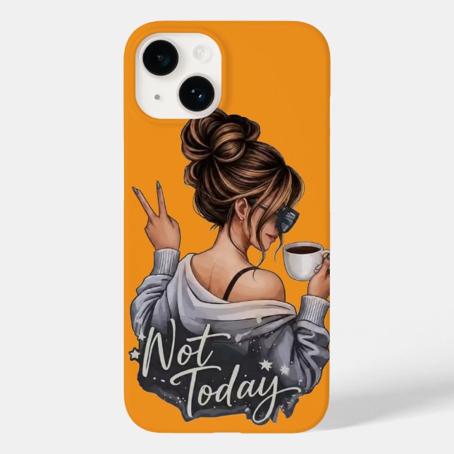 Menina Sassy com Estojo de Telefone Amarelo Não Ho (Verso)