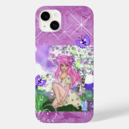 Menina Sentada com Capa de telefone de Flores