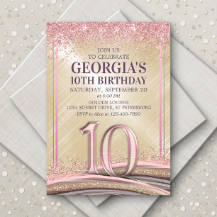 Meninas 10º Convite de Aniversário