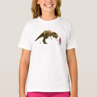Meninas Andando Minha Camisa De Dinossauro