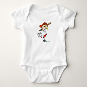 Meninas Baseball Batter Para Cima T-shirts e prese