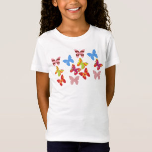Meninas Bonito Borboletas Camiseta