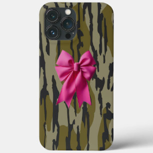 Meninas Camo Laço Rosa Camuflagem Fundo