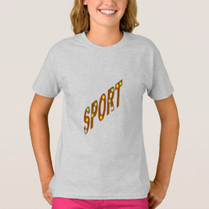 Meninas Cinzas de T-Shirt ESPORTE BONBONS DE ESCOL
