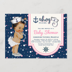 Meninas - Convites para Bebês Náuticos