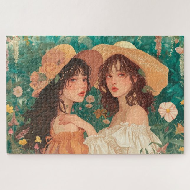 Meninas da Festa no Jardim Quebra-Cabeça (Horizontal)