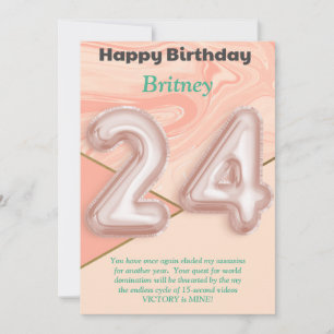 Meninas de 24 anos Feliz Cartão de Aniversário
