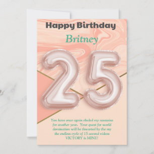 Meninas de 25 anos Feliz Cartão de Aniversário