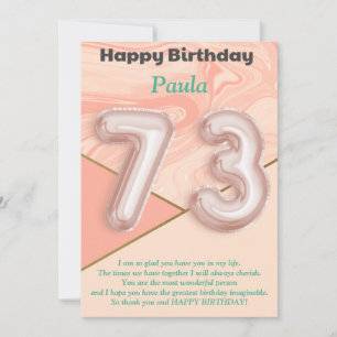 Meninas de 73 anos Feliz Cartão de Aniversário