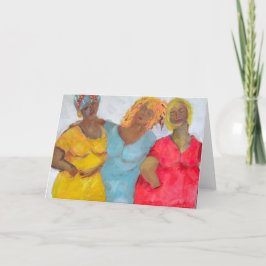 Meninas de cartão de nota se divertindo