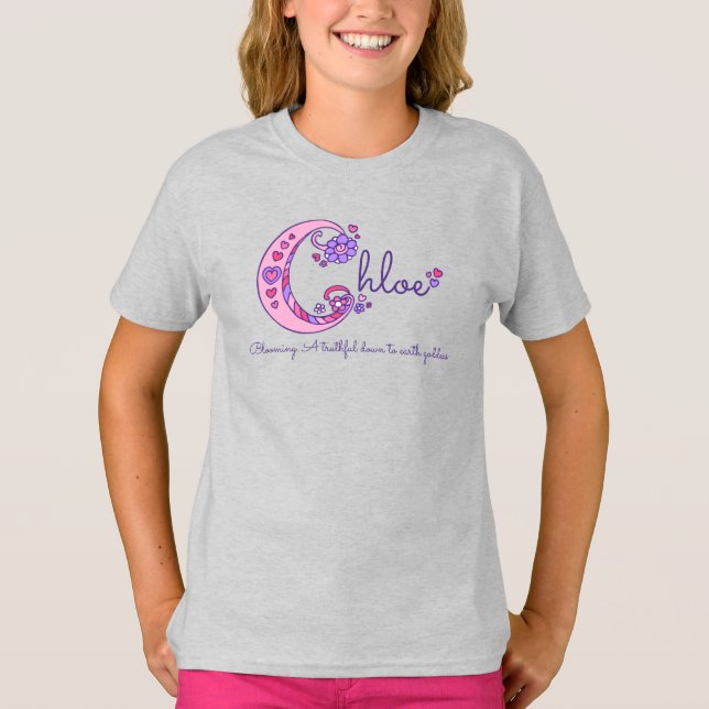 Meninas de chloe Nome C significado camisa monográ (Frente)