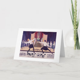 Meninas de Paris do vintage que cercam o cartão de