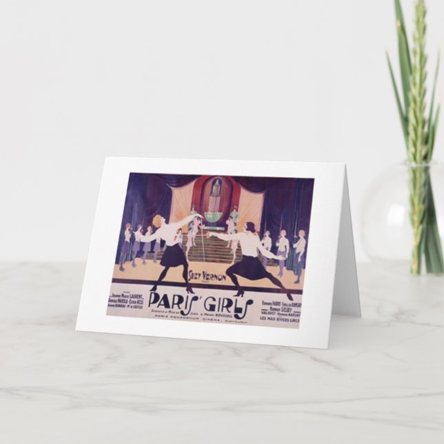 Meninas de Paris do vintage que cercam o cartão de (Frente)