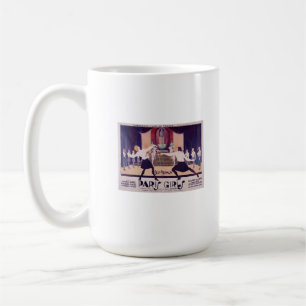 Meninas de Paris que cercam a caneca de café