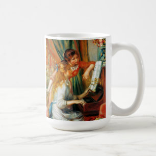 Meninas de Renoir na caneca do piano