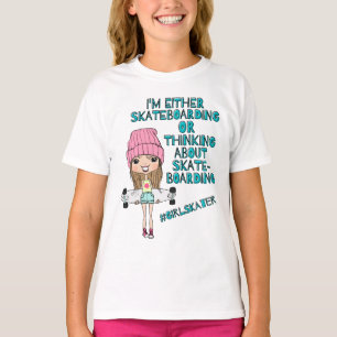Meninas Engraçadas Skateboarder T - Camisa / #Rap