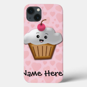 Meninas felizes cor-de-rosa bonitos do cupcake da