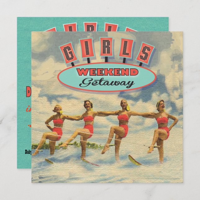 Meninas Fim de Semana Getaway Bebês Convites (Frente/Verso)